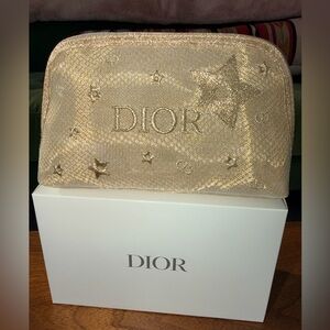 Dior Shimmering Gold Holiday 2025 Pouch. New in Box. Zipper pull Sealed. GWP